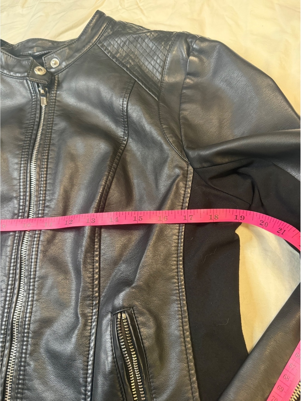 Express Black Faux Leather Jacket L - Picture 3 of 8